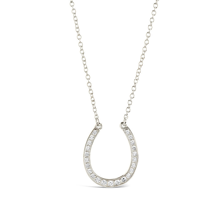 CZ Horseshoe Pendant Necklace