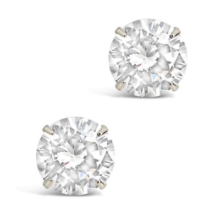 Sterling Silver 8mm CZ Stud Earrings