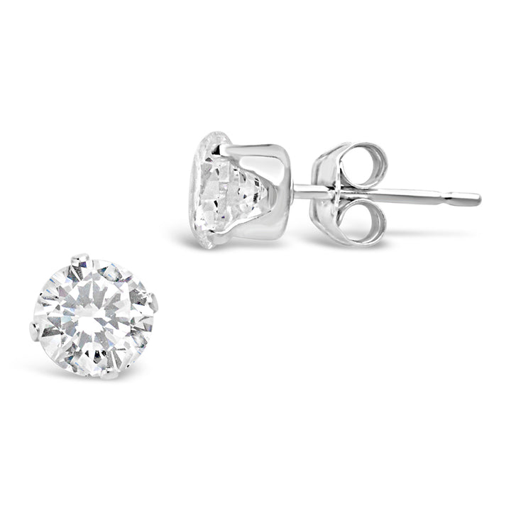 Sterling Silver CZ Stud Earrings