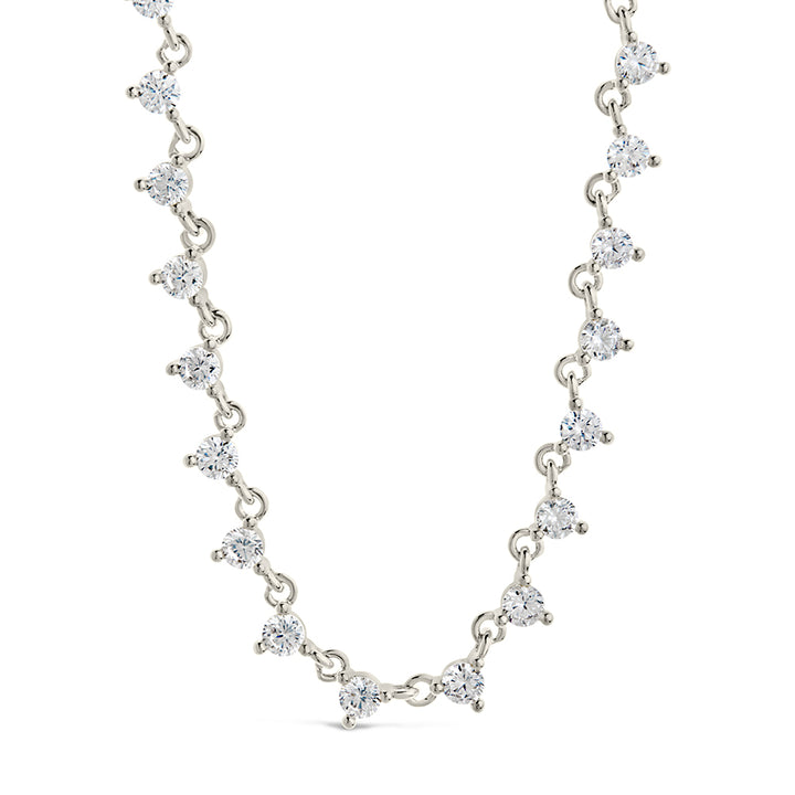 Brigid Staggered CZ Tennis Necklace